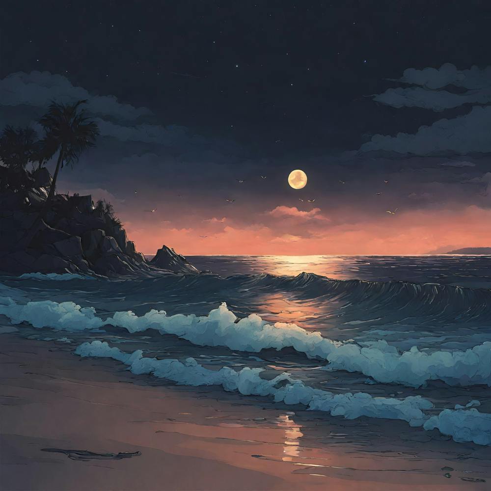 Moonlight On The Beach