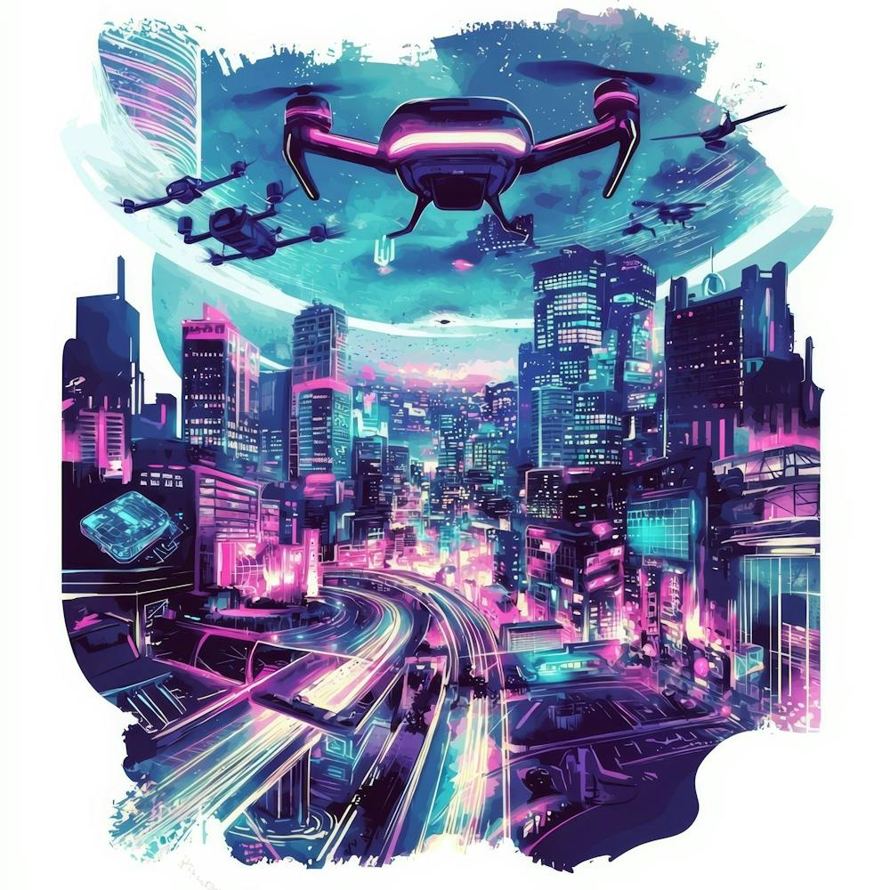 Futuristic City.Generated AI. Wall 8