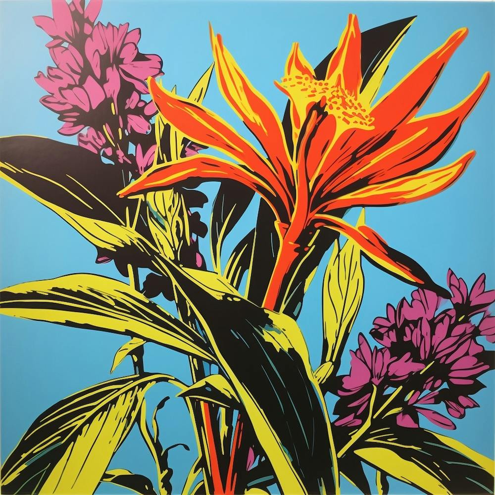 Bird Of Paradise 1 Pop Art Illustration Square