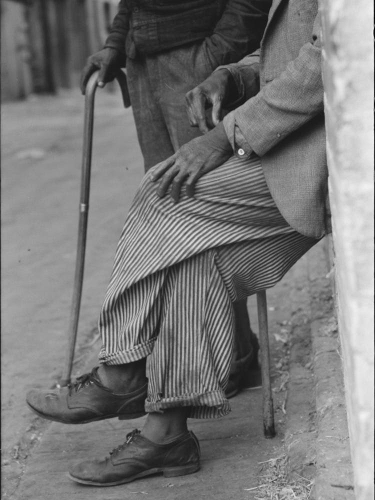 A Man, Hands Resting On His Cane, Waco, Texas By Russell Lee