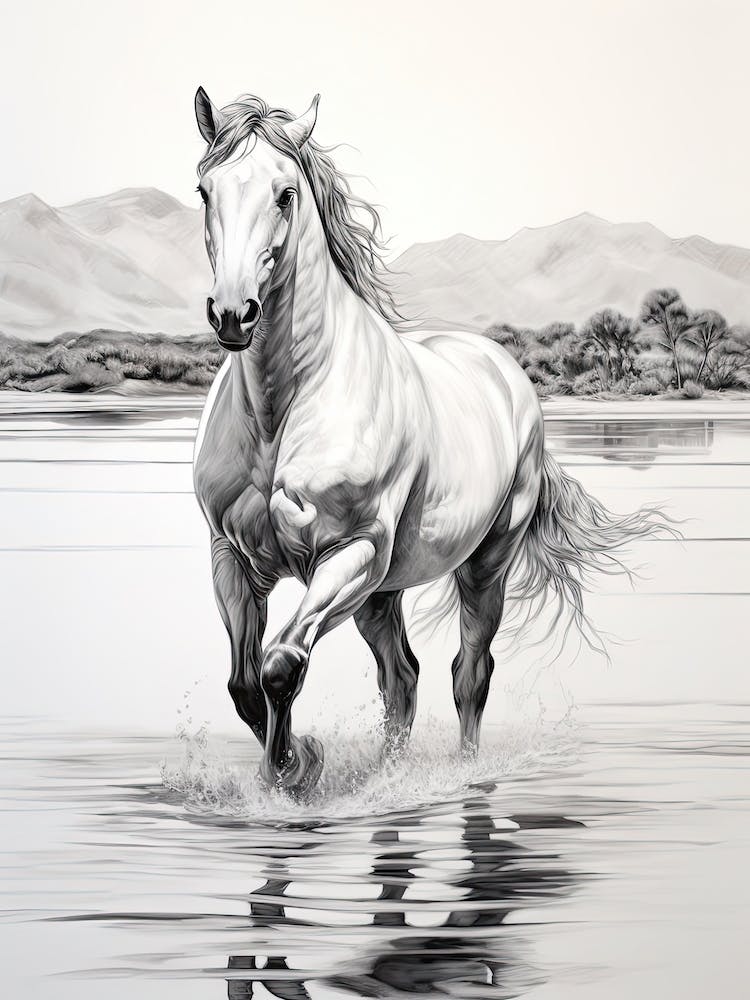 A Horse Oil Painting In Bora Bora French, Polynesia, Portrait 3