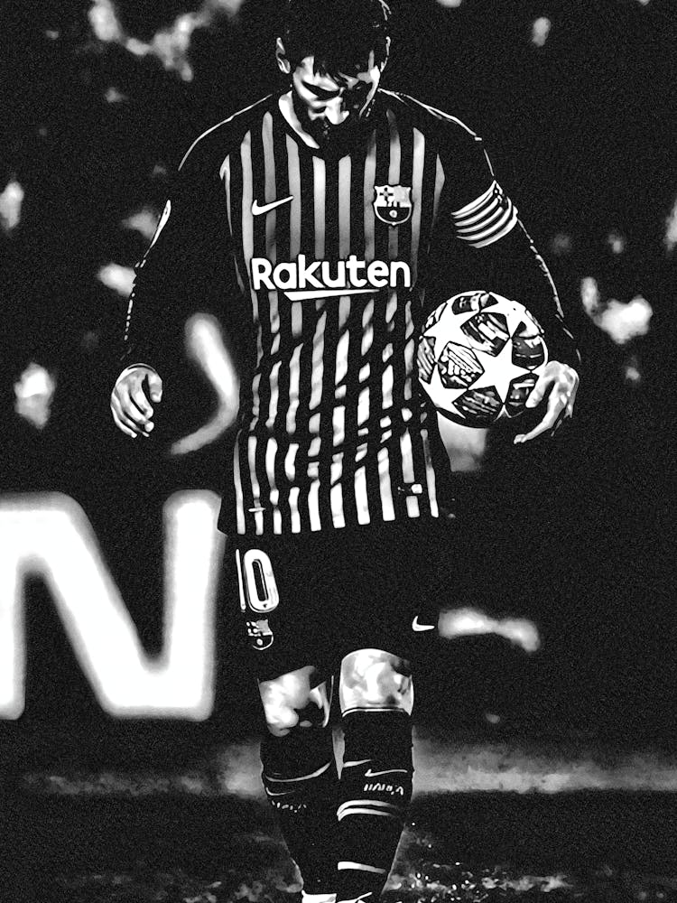Lionel Messi black and white