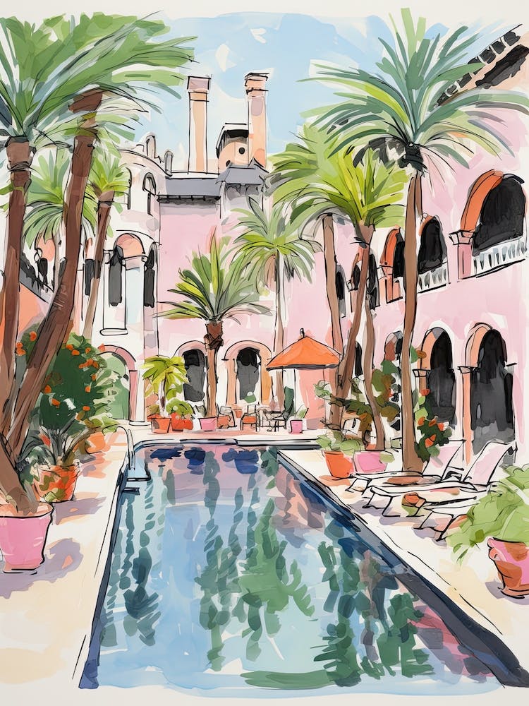 The Cloister At The Sea Island Resort   Sea Island, Georgia   Resort Storybook Illustration 2