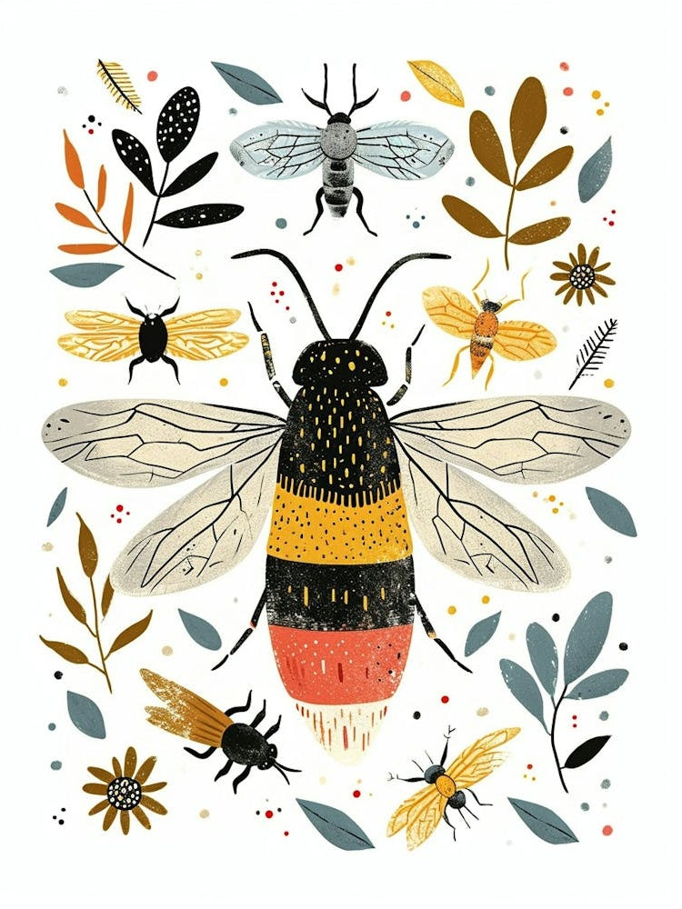 Colourful Insect Illustration Hornet 13