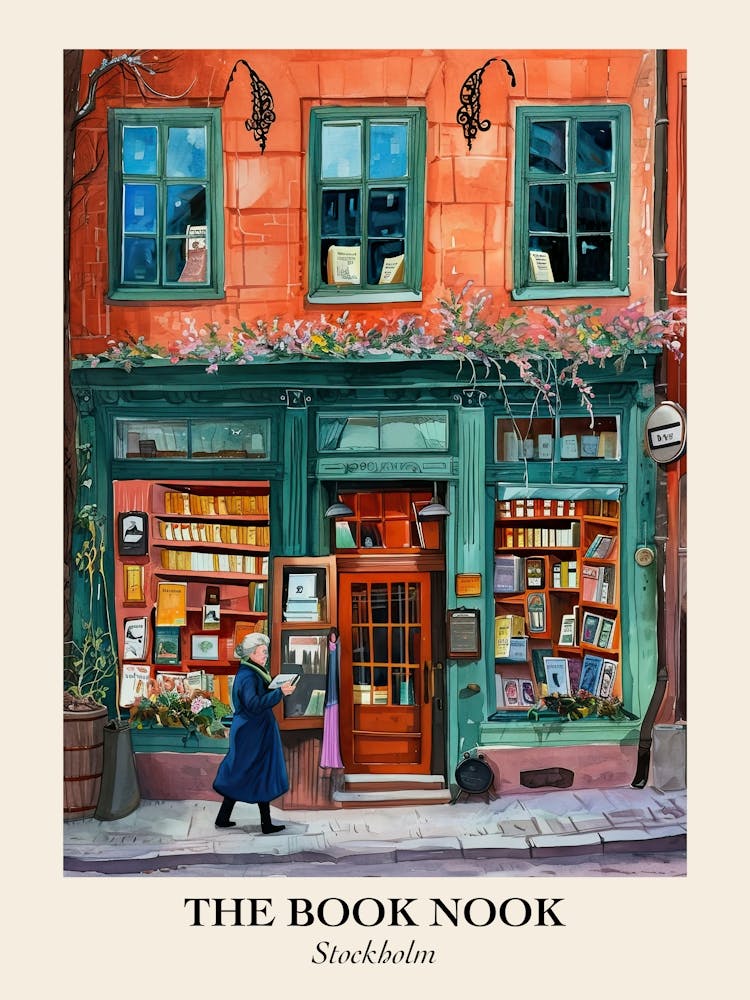 Stockholm Book Nook Bookshop 4 Poster