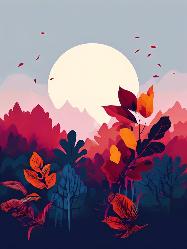 Autumn Leaves In The Forest