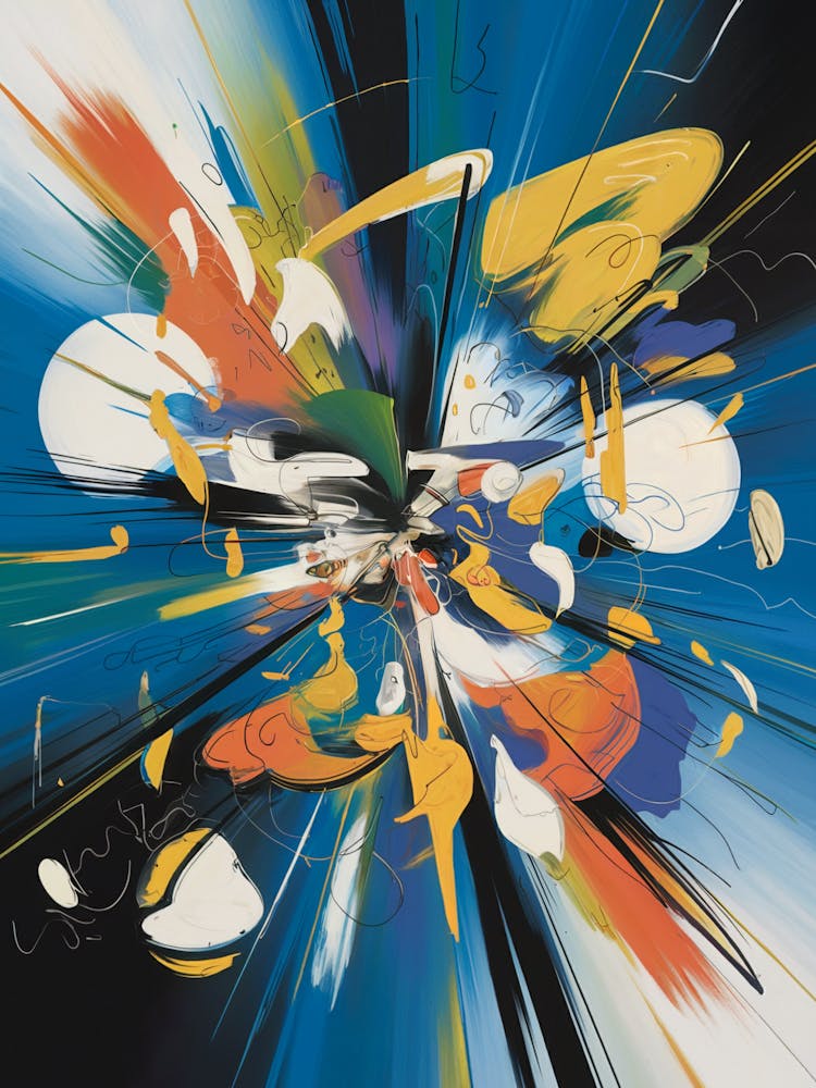 A Large Abstract Painting With A Dynamic