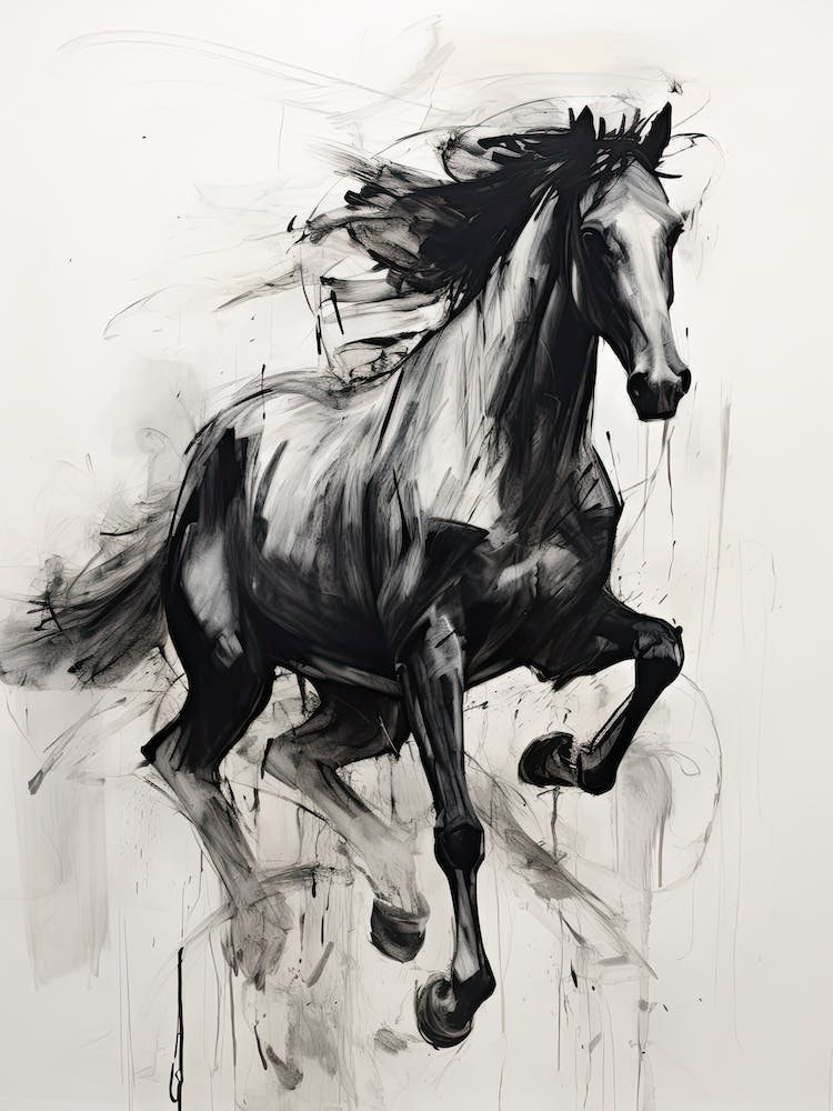 Horse Painting In The Style Of Abstract Expressionist 4