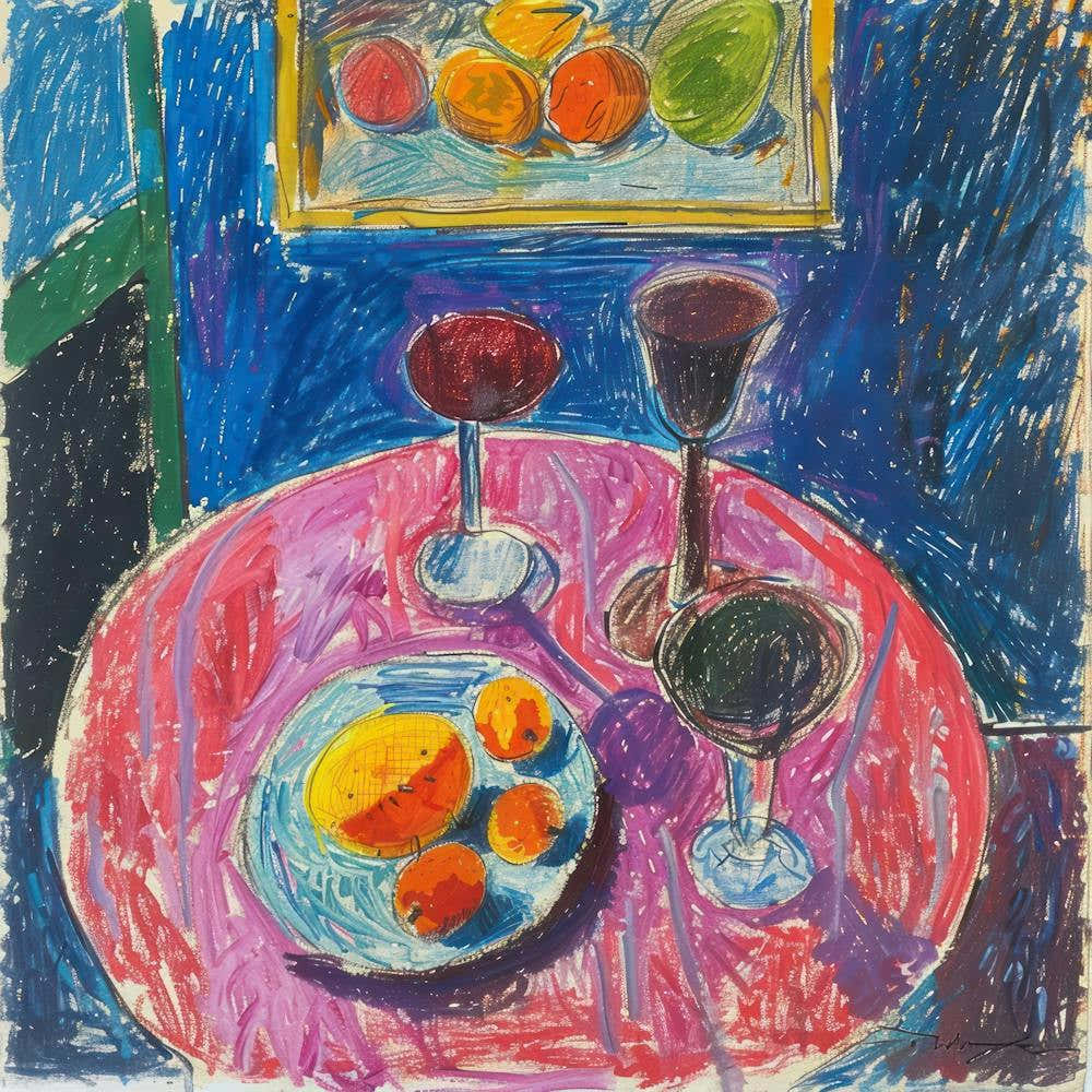 Table With Wine Matisse Style 6