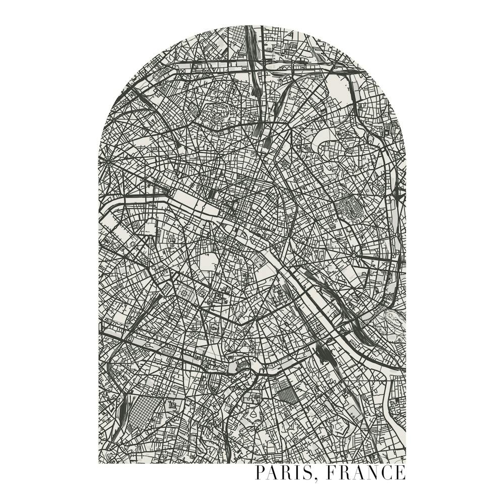 Paris France Boho Minimal Arch Street Map 1