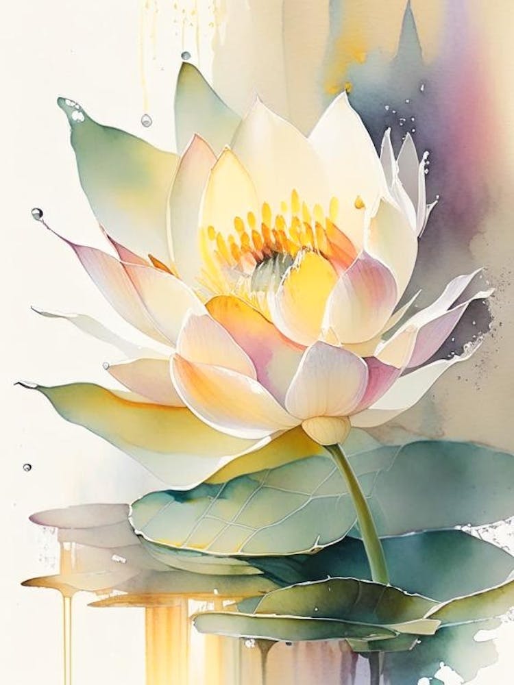 American Lotus Storybook Watercolour 1