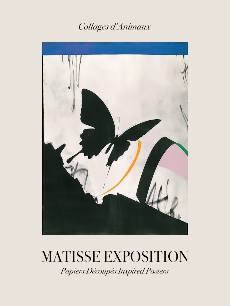 Butterfly 2 Matisse Inspired Exposition Animals Poster