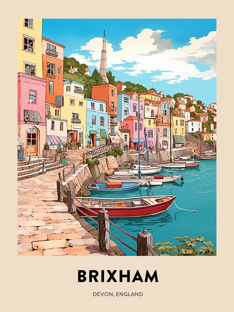 Devon Vintage Travel Poster Brixham 3