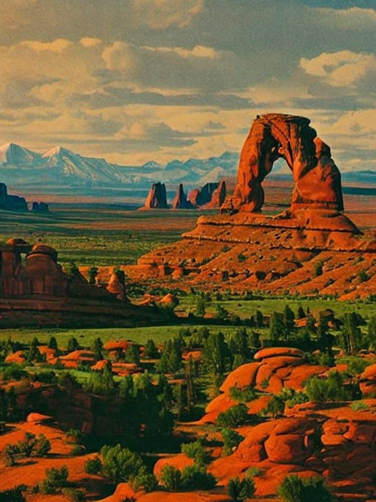 Arches National Park 2 United States Of America Affiche Vintage
