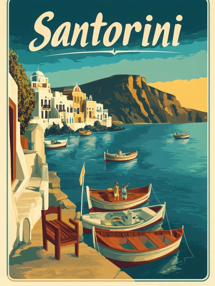 Aihrgdesign A Retro Travel Poster For Santorini Featuring A C F0a0142c 5c80 4c18 B4c1 70b753e94b60 2