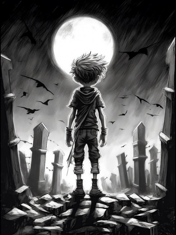 Junge Auf Dem Friedhof 2