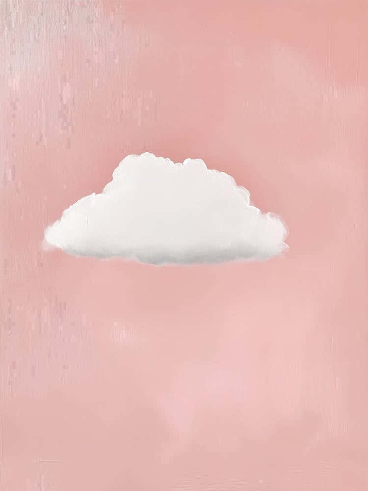 Cloud Wall Art Painting Pink And White Sky Print
