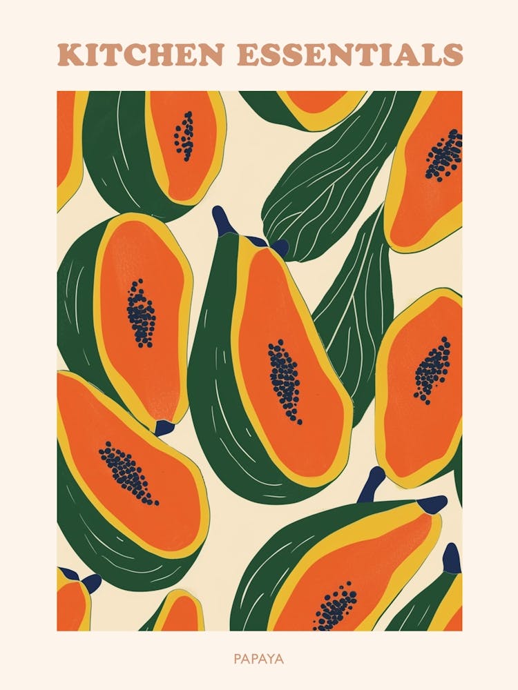 Papaya Pattern Illustration Poster 5