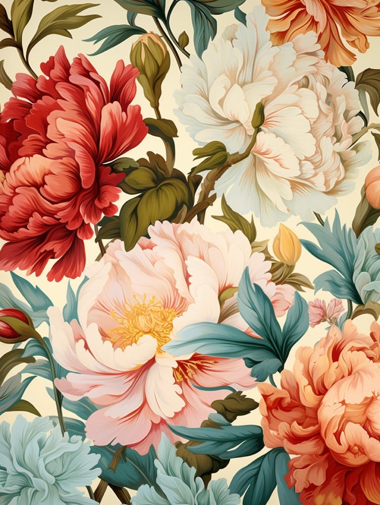 Pfingstrosen Blumenmuster