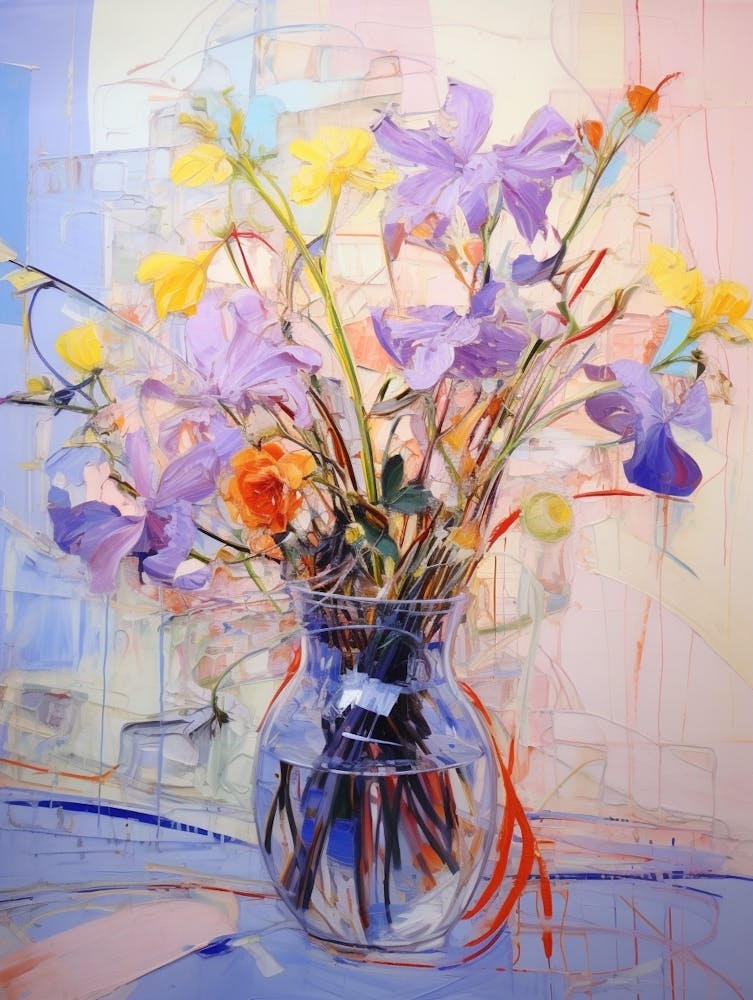 Abstract Flower Painting Purple Flower