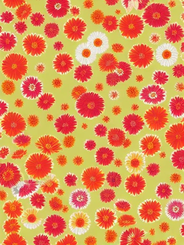 Gerbera Floral Print Warm Tones 2 Flower