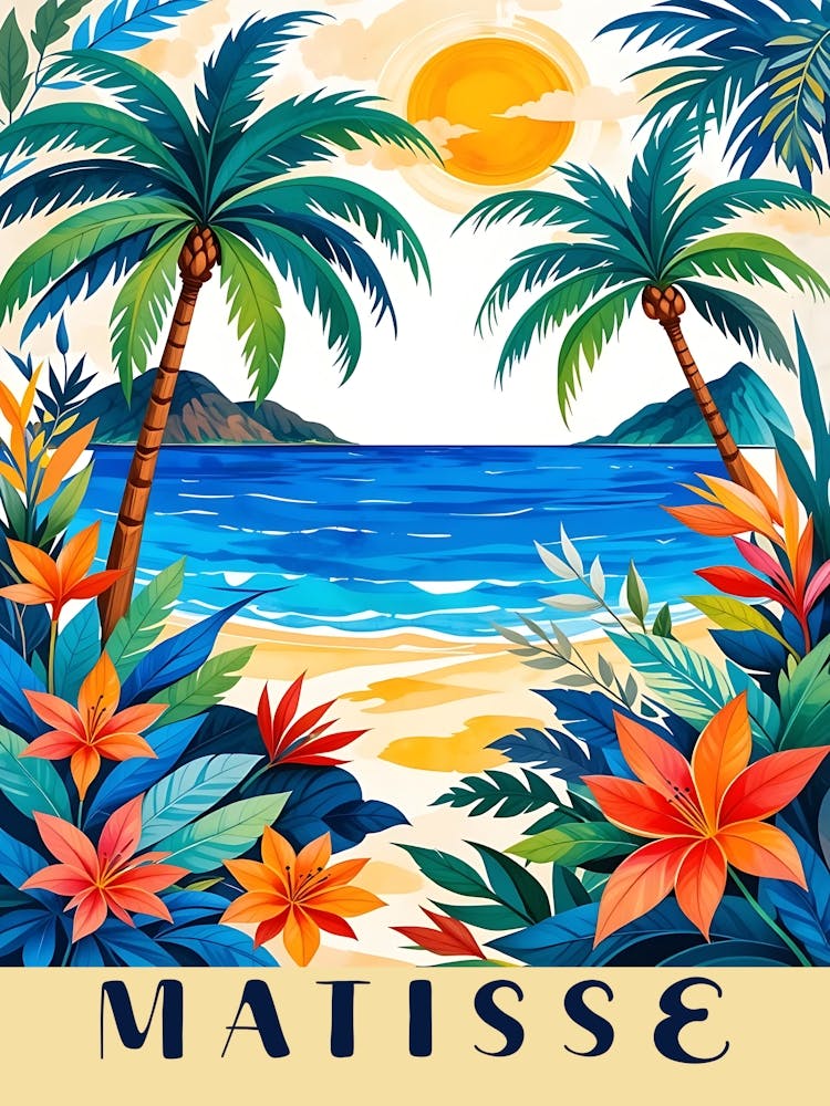 Henri Matisse Inspired Art - Tropical Paradise Landscape 9