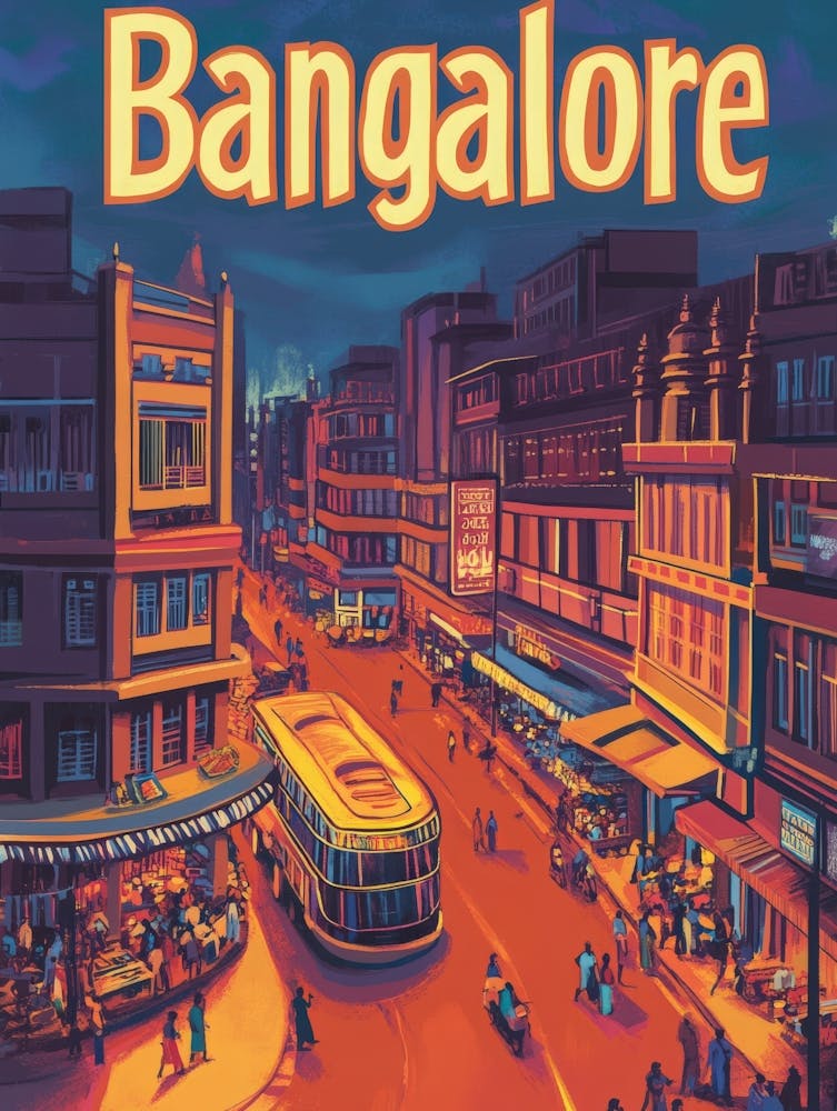 Aihrgdesign A 1970s Inspired Travel Poster For Bangalore 1