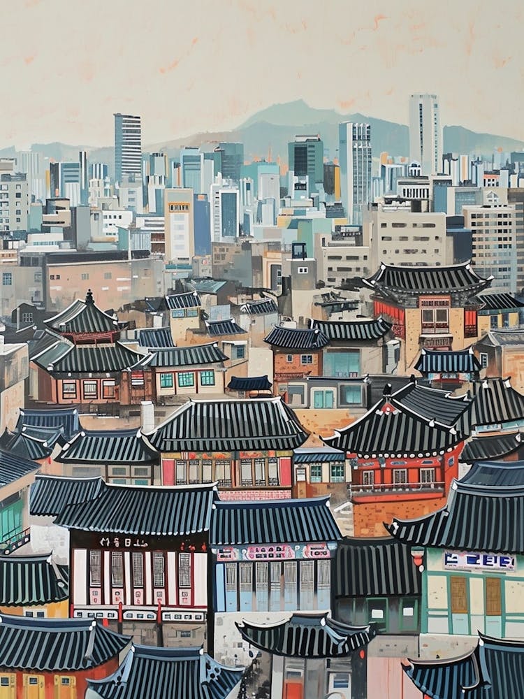 Kitsch Cityscape Painting