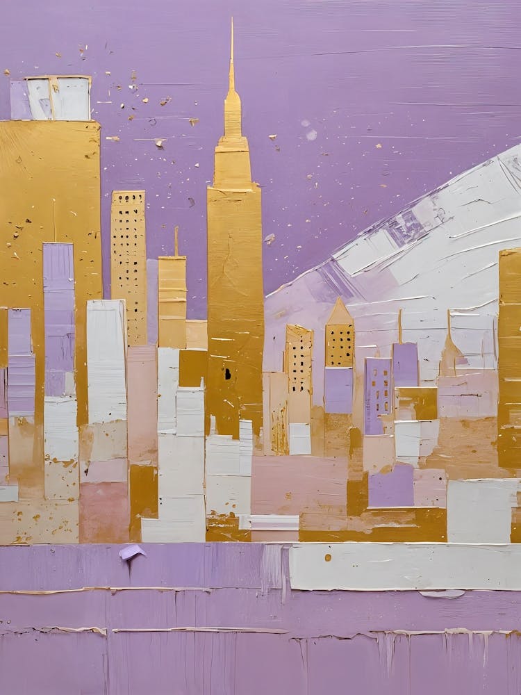 Abstract Purple City Skyline no1