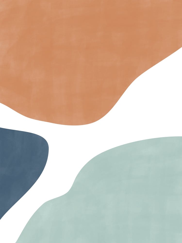 Terracotta Teal Abstract Shapes No.1