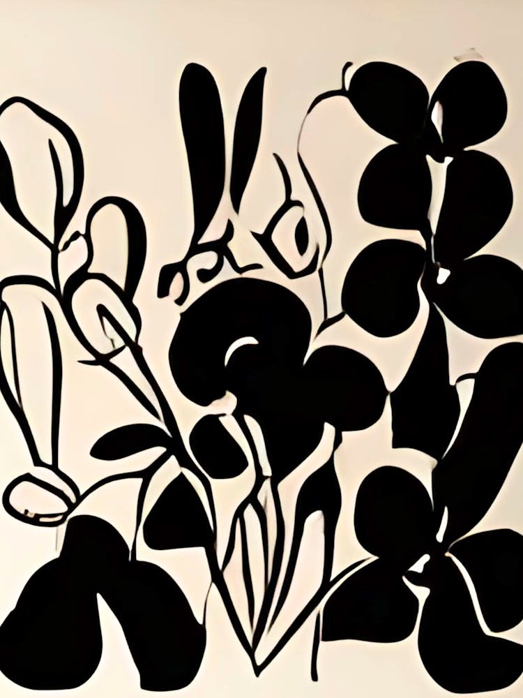 Black And White Flowers