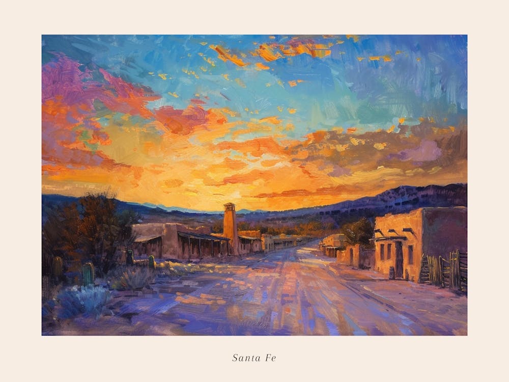 Western Sunset Landscapes Santa Fe New Mexico 2 Poster