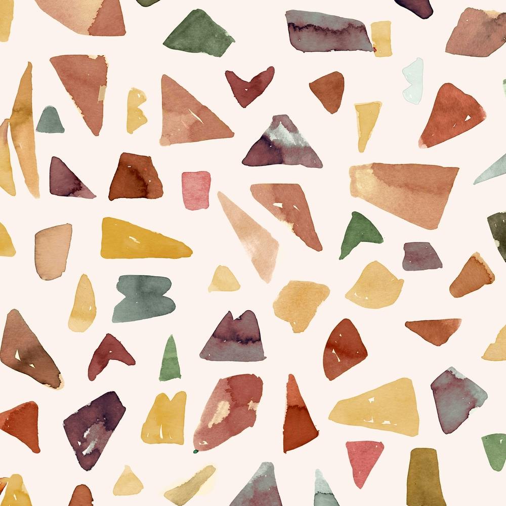 Terrazzo Aquarell Ecru Quadratisch