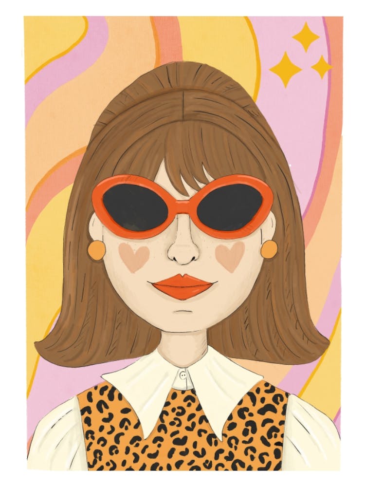 Girl In Sunglasses retro portrait