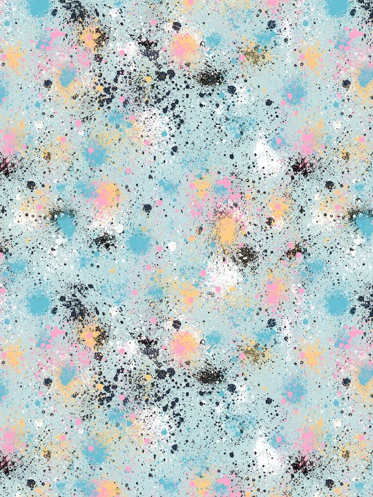 Ink Splatter Dust Blue Pastel