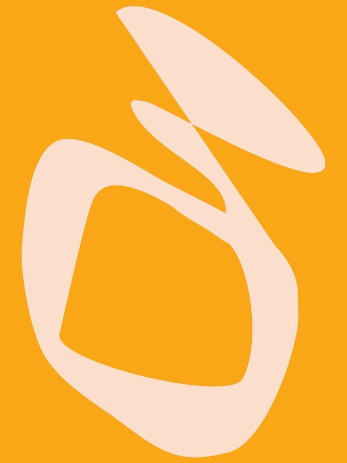 Minimalist Contemporary Abstract Shape in Bright Yellow