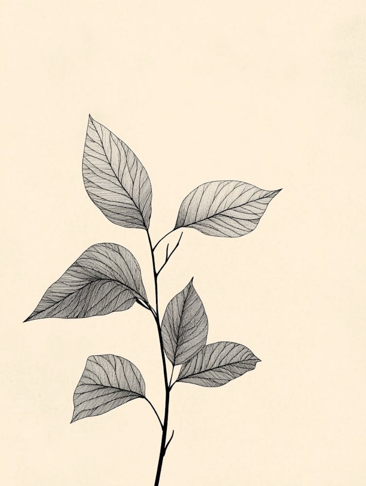 Blatt an einem Ast 7