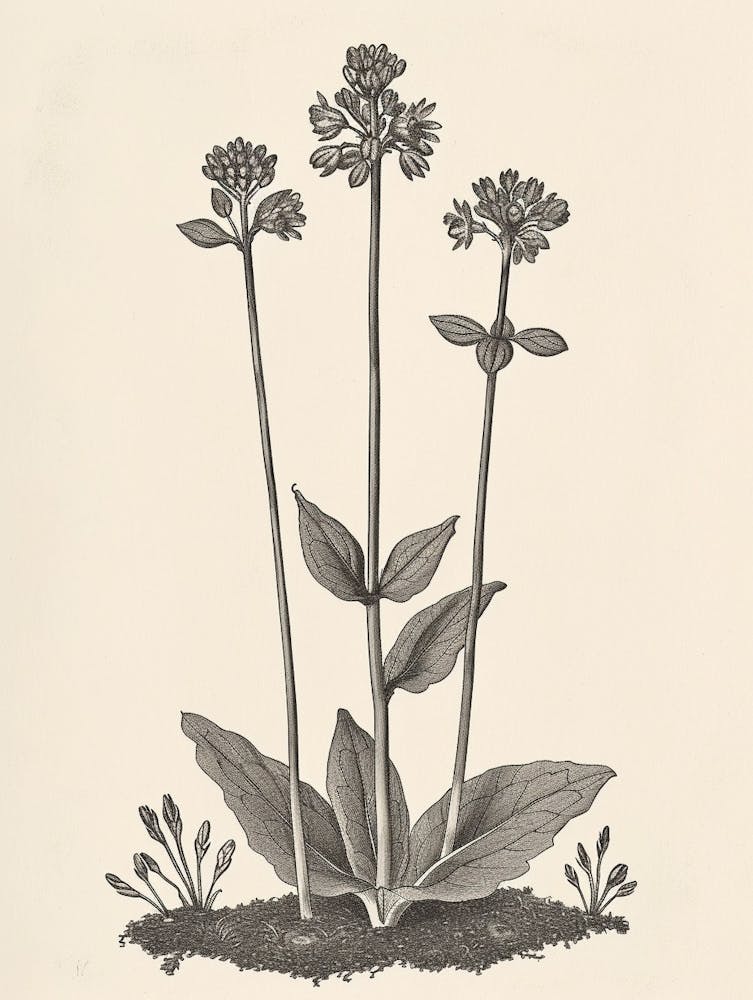 Vintage Illustration Black Stem Spleenwort 4