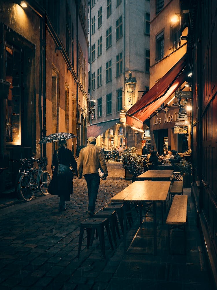 Lovers In The Streets Of Lyon France