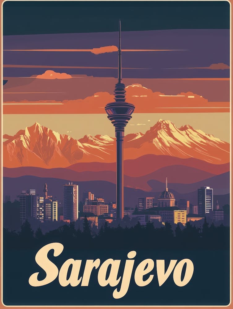 Aihrgdesign A Retro Travel Poster For Sarajevo 2