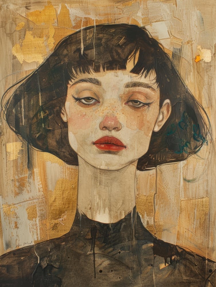 Woman With Red Lips 4