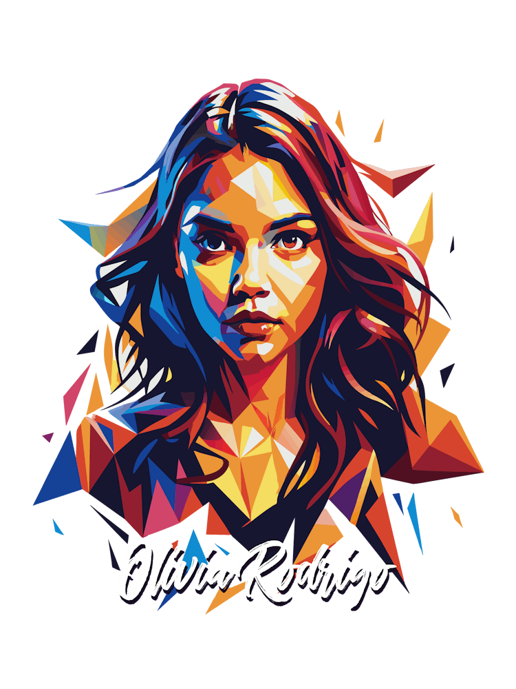 Olivia Rodrigo 02, Portrait Icône Musicale Style Pop Art WPAP