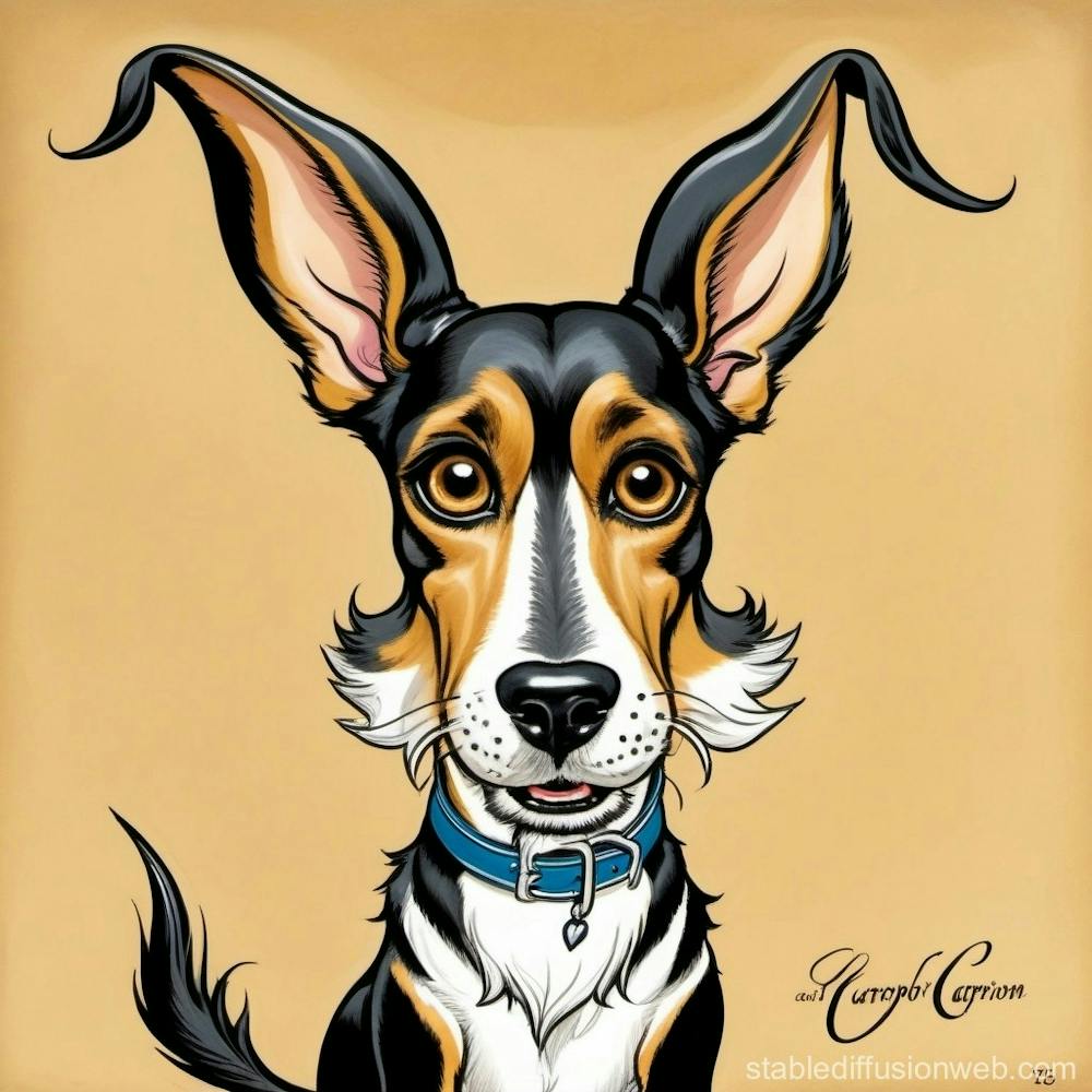 Caricature Of A Dog 1