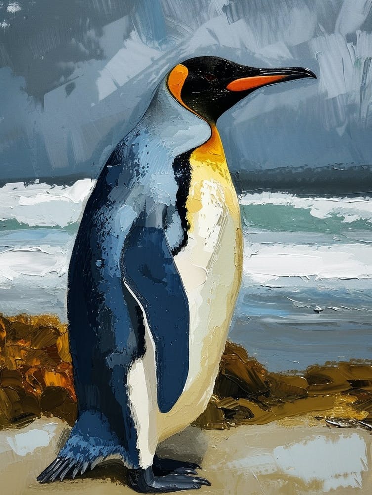 King Penguin Stewart Island Ulva Island Colour Block Painting 3