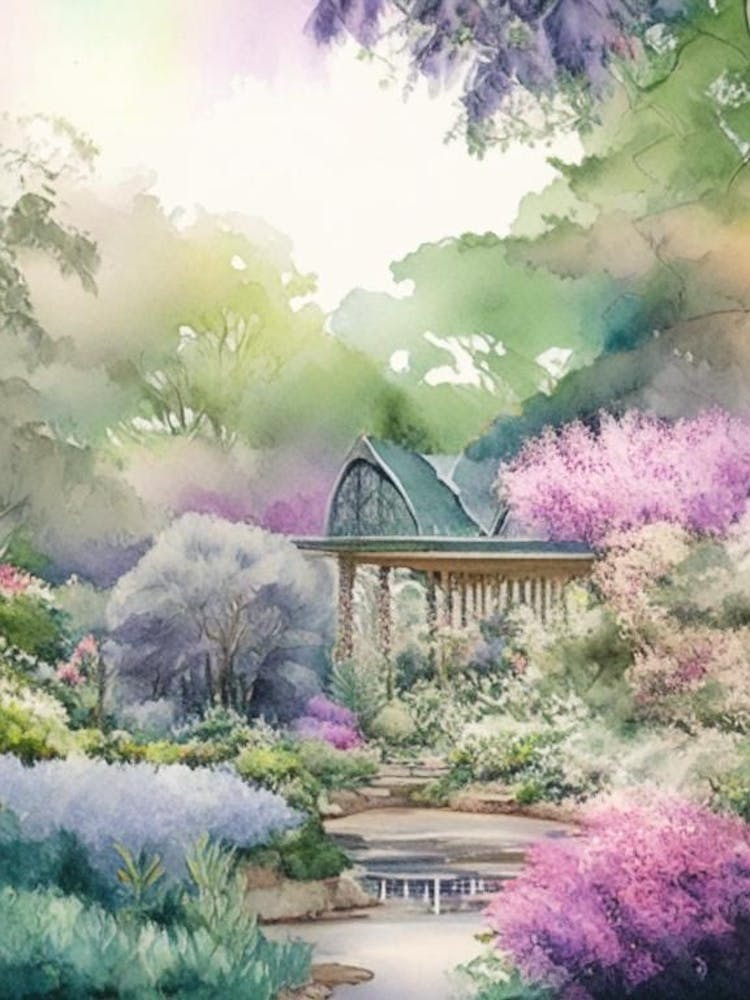 Atlanta Botanical Garden, Usa Pastel Watercolour