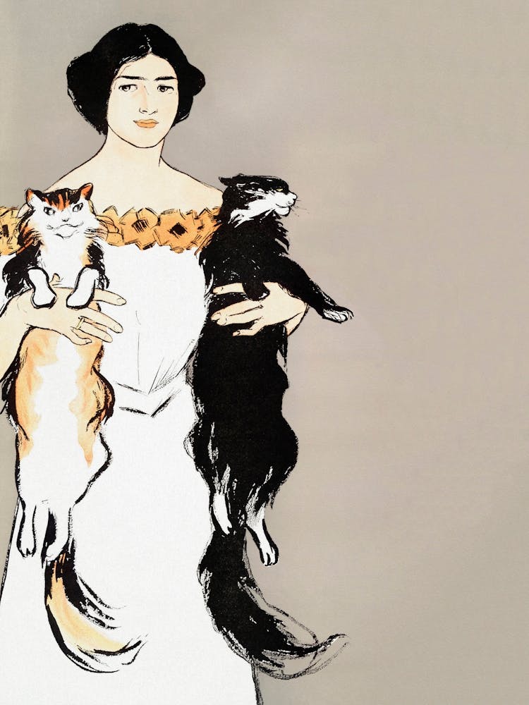 Cat Lady Vintage Art