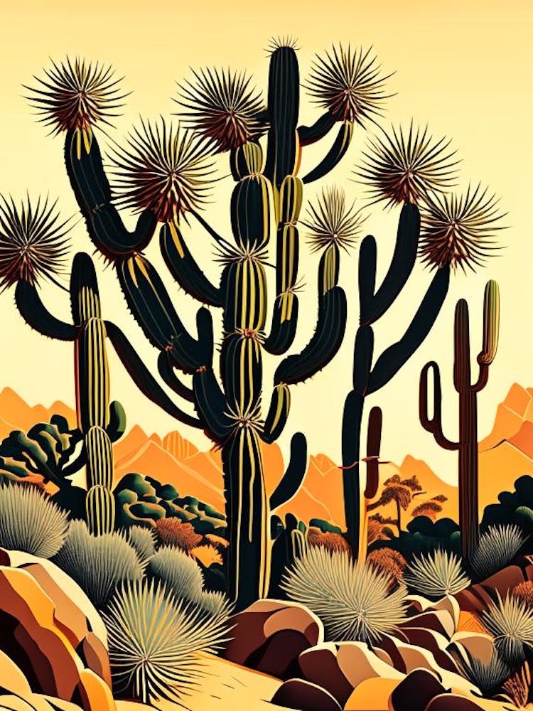 Joshua Tree Pattern Vintage Botanical Line Drawing  (6)