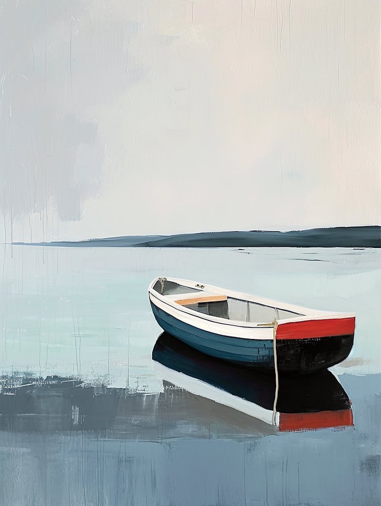 Boat in Sweden, Minimalism, Oil