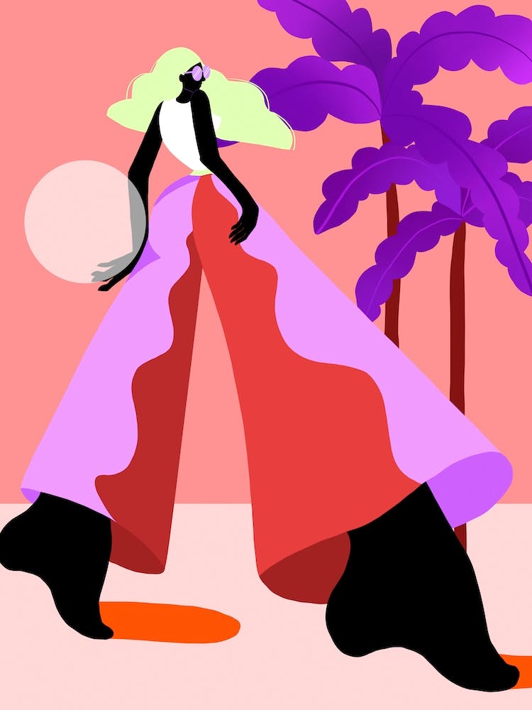 Waves, Palmtrees And Beach Volleyball