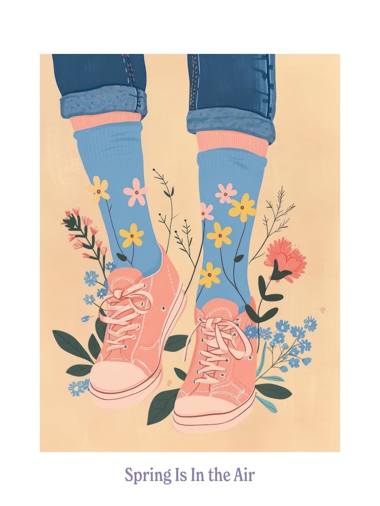 Spring In In The Air Pink Shoes And Wild Flowers 6